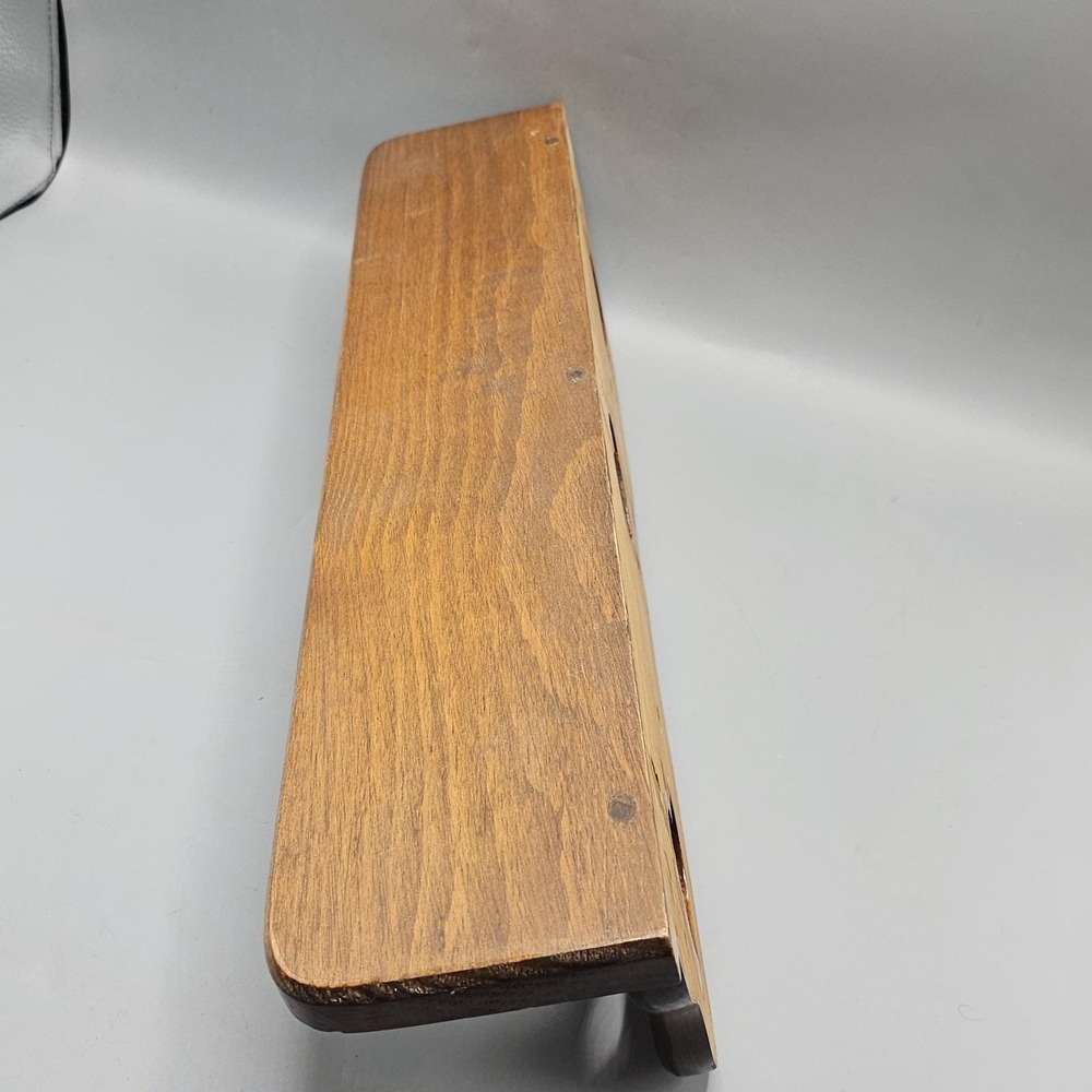 Vintage Cottagecore Wood Shelf Coat Rack Hearts Cutout 3 Pegs 22" Grandmacore - Picture 5 of 13